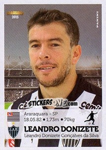 Sticker Leandro Donizete - Campeonato Brasileiro 2015 n. 10 - Panini