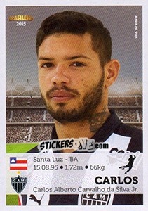 Sticker Carlos - Campeonato Brasileiro 2015 - Panini