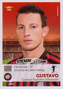 Sticker Gustavo - Campeonato Brasileiro 2015 n. 20 - Panini