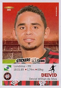 Sticker Deivid - Campeonato Brasileiro 2015 n. 23 - Panini
