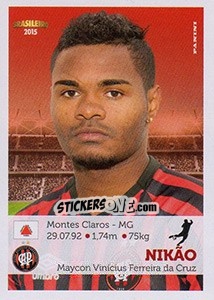 Sticker Nikão - Campeonato Brasileiro 2015 n. 30 - Panini