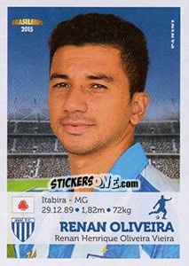 Cromo Renan Oliveira - Campeonato Brasileiro 2015 n. 43 - Panini