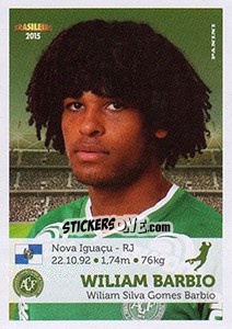 Sticker Wiliam Barbio - Campeonato Brasileiro 2015 n. 64 - Panini