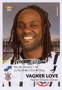 Sticker Vagner Love - Campeonato Brasileiro 2015 n. 80 - Panini