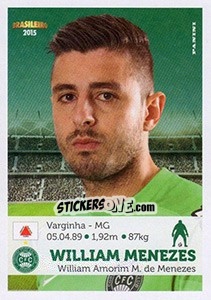 Sticker William Menezes - Campeonato Brasileiro 2015 n. 82 - Panini