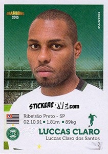 Sticker Luccas Claro - Campeonato Brasileiro 2015 n. 85 - Panini