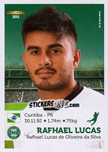 Sticker Rafhael Lucas - Campeonato Brasileiro 2015 - Panini