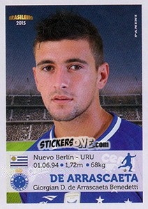 Sticker De Arrascaeta - Campeonato Brasileiro 2015 n. 105 - Panini