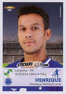 Sticker Henrique - Campeonato Brasileiro 2015 n. 107 - Panini