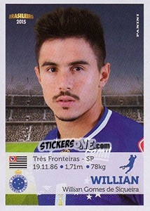 Sticker Willian - Campeonato Brasileiro 2015 - Panini