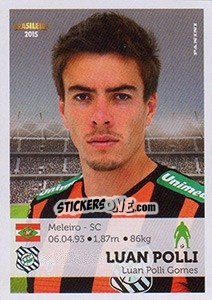Sticker Luan Polli - Campeonato Brasileiro 2015 n. 114 - Panini
