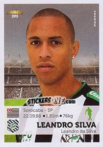 Sticker Leandro Silva - Campeonato Brasileiro 2015 - Panini