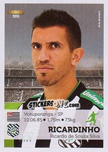 Sticker Ricardinho - Campeonato Brasileiro 2015 - Panini