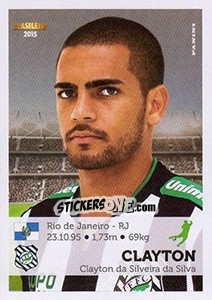 Sticker Clayton - Campeonato Brasileiro 2015 - Panini
