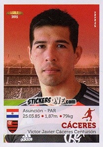 Sticker Cáceres - Campeonato Brasileiro 2015 - Panini