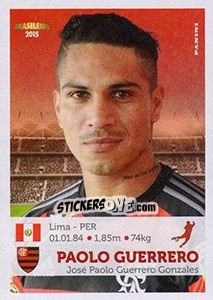 Sticker Paolo Guerrero - Campeonato Brasileiro 2015 n. 143 - Panini