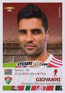 Sticker Giovanni - Campeonato Brasileiro 2015 n. 151 - Panini