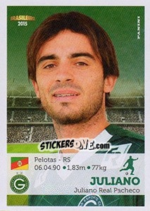 Cromo Juliano - Campeonato Brasileiro 2015 n. 170 - Panini