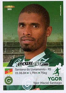 Sticker Ygor - Campeonato Brasileiro 2015 - Panini