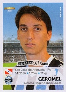 Sticker Geromel - Campeonato Brasileiro 2015 n. 181 - Panini
