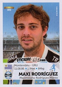 Sticker Maxi Rodríguez - Campeonato Brasileiro 2015 n. 187 - Panini