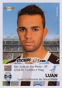 Sticker Luan - Campeonato Brasileiro 2015 n. 191 - Panini