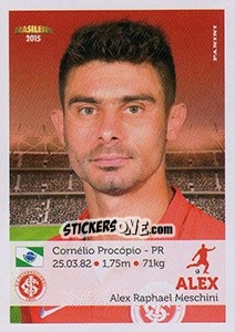 Sticker Alex - Campeonato Brasileiro 2015 n. 199 - Panini