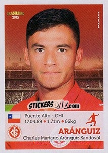 Sticker Aránguiz - Campeonato Brasileiro 2015 n. 201 - Panini