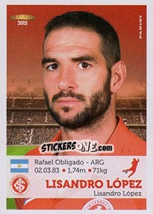 Sticker Lisandro López - Campeonato Brasileiro 2015 n. 206 - Panini