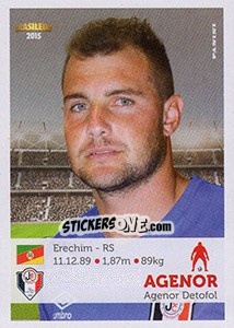 Sticker Agenor - Campeonato Brasileiro 2015 n. 210 - Panini