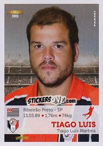 Sticker Tiago Luis - Campeonato Brasileiro 2015 n. 223 - Panini