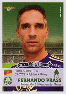 Sticker Fernando Prass - Campeonato Brasileiro 2015 n. 226 - Panini