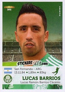 Figurina Lucas Barrios - Campeonato Brasileiro 2015 - Panini