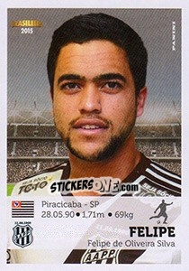 Figurina Felipe - Campeonato Brasileiro 2015 - Panini