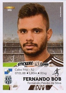 Cromo Fernando Bob - Campeonato Brasileiro 2015 n. 250 - Panini