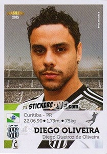 Sticker Diego Oliveira - Campeonato Brasileiro 2015 - Panini