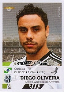 Cromo Diego Oliveira - Campeonato Brasileiro 2015 n. 255 - Panini