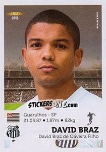 Sticker David Braz - Campeonato Brasileiro 2015 n. 261 - Panini