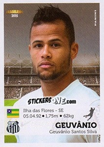Sticker Geuvânio - Campeonato Brasileiro 2015 n. 269 - Panini