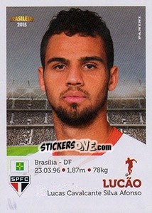 Sticker Lucão - Campeonato Brasileiro 2015 n. 276 - Panini