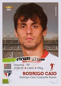 Cromo Rodrigo Caio - Campeonato Brasileiro 2015 - Panini