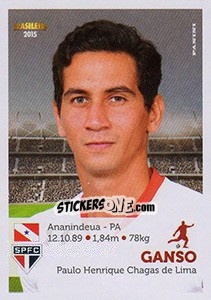 Sticker Ganso - Campeonato Brasileiro 2015 n. 282 - Panini