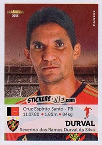 Sticker Durval - Campeonato Brasileiro 2015 n. 291 - Panini