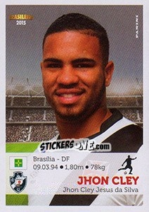 Sticker Jhon Cley - Campeonato Brasileiro 2015 n. 314 - Panini