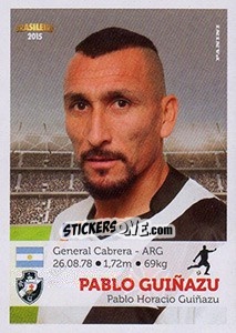 Sticker Pablo Guinazu - Campeonato Brasileiro 2015 n. 317 - Panini