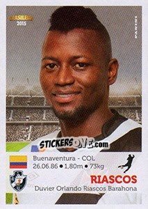 Sticker Riascos - Campeonato Brasileiro 2015 n. 319 - Panini