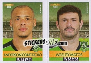 Sticker Anderso Conceição / wesley Matos - Campeonato Brasileiro 2015 n. 328 - Panini