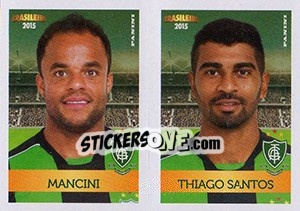 Sticker Mancini / Thiago Santos - Campeonato Brasileiro 2015 n. 330 - Panini