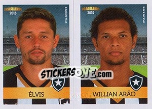 Sticker Élvis / Willian Arão - Campeonato Brasileiro 2015 n. 355 - Panini