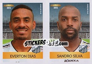 Sticker Everton Dias / Sandro Silva - Campeonato Brasileiro 2015 - Panini